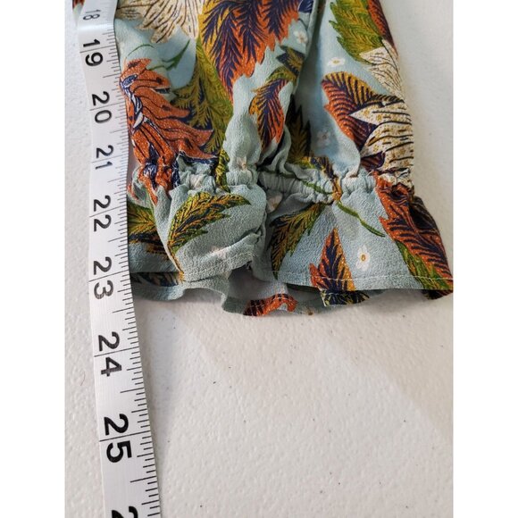 Spartina 449 Silk Josette Blouse Feathers & Butterflies Sheer Size 2XL Autumn - Picture 13 of 16